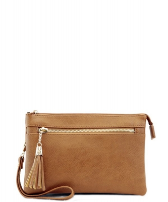 Multi Pocket Clutch & Cross Body  AD2583 TAN